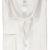 ETERNA slim fit overhemd, twill met dubbele manchet, wit