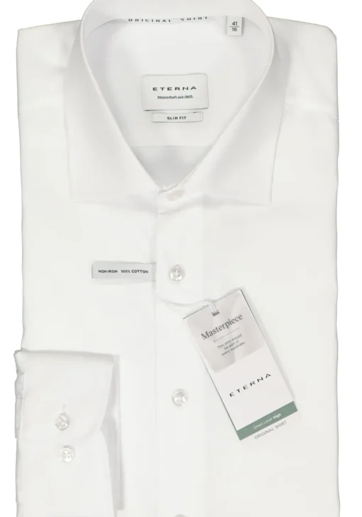ETERNA slim fit overhemd, popeline, wit