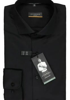 ETERNA slim fit overhemd, twill, zwart