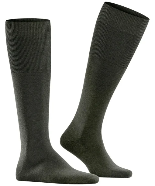FALKE Airport heren kniekousen, groen (green mel.)
