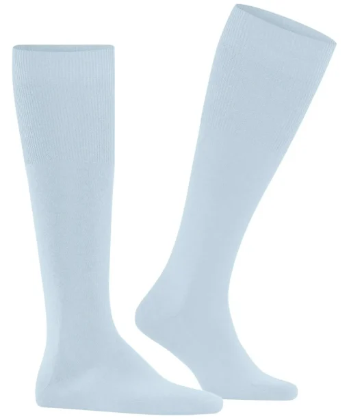 FALKE Airport heren kniekousen, blauw (light blue)
