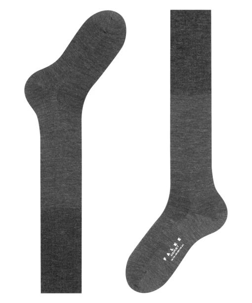 FALKE Airport heren kniekousen, grijs (dark grey)