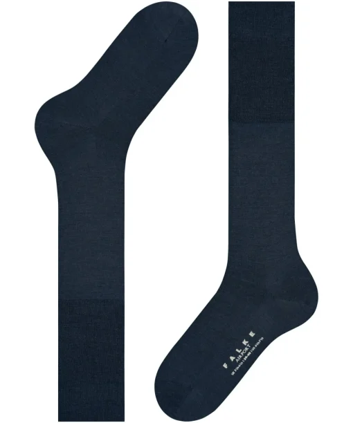FALKE Airport heren kniekousen, blauw (space blue)