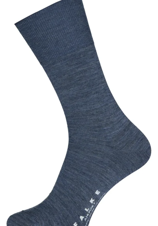 FALKE Airport herensokken, donkerblauw melange (dark blue melange)