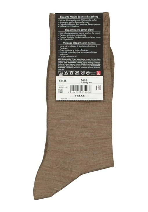 FALKE Airport herensokken, lichtbruin melange (nutmeg melange)