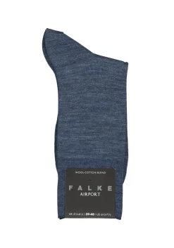 FALKE Airport herensokken, donkerblauw melange (dark blue melange)