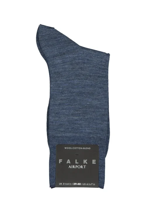 FALKE Airport herensokken, donkerblauw melange (dark blue melange)