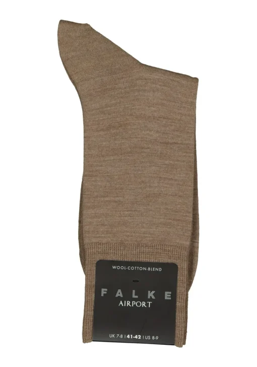 FALKE Airport herensokken, lichtbruin melange (nutmeg melange)