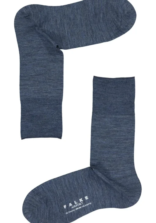 FALKE Airport herensokken, donkerblauw melange (dark blue melange)