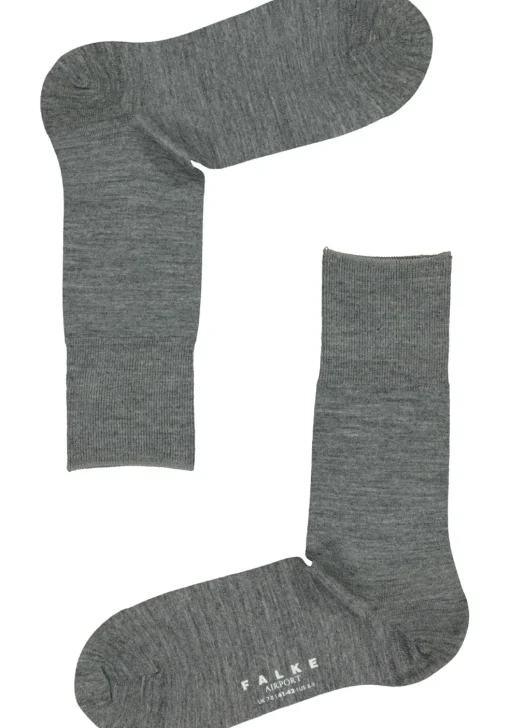 FALKE Airport herensokken, grijs (dark grey)