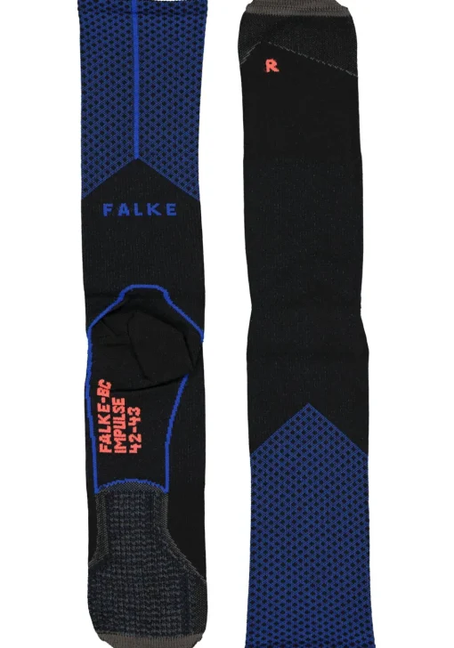 FALKE BC Impulse unisex fietssokken, zwart-blauw (black)