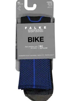 FALKE BC Impulse unisex fietssokken, zwart-blauw (black)