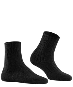 FALKE Bedsock Rib damessokken, zwart (black)