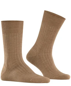 FALKE Bristol Pure Heren herensokken, bruin (nutmeg mel)