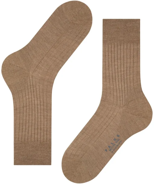 FALKE Bristol Pure Heren herensokken, bruin (nutmeg mel)