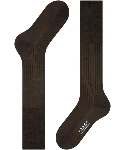 FALKE Bristol Pure heren kniekousen, bruin (brown)