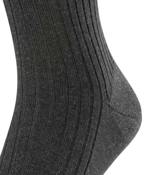 FALKE Bristol Pure Heren herensokken, antraciet (anthra.mel)