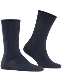 FALKE Bristol Pure herensokken, donkerblauw (dark navy)