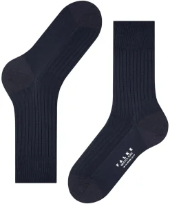 FALKE Bristol Pure herensokken, donkerblauw (dark navy)
