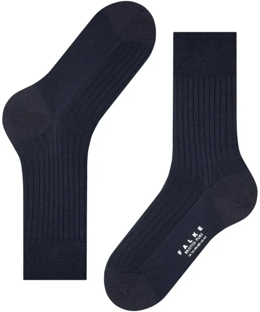 FALKE Bristol Pure herensokken, donkerblauw (dark navy)