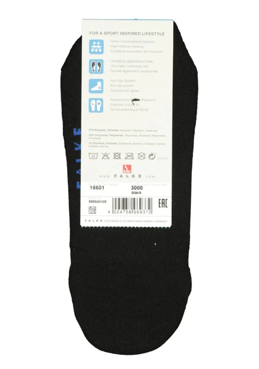 FALKE Cool Kick invisible unisex sokken, zwart (black)
