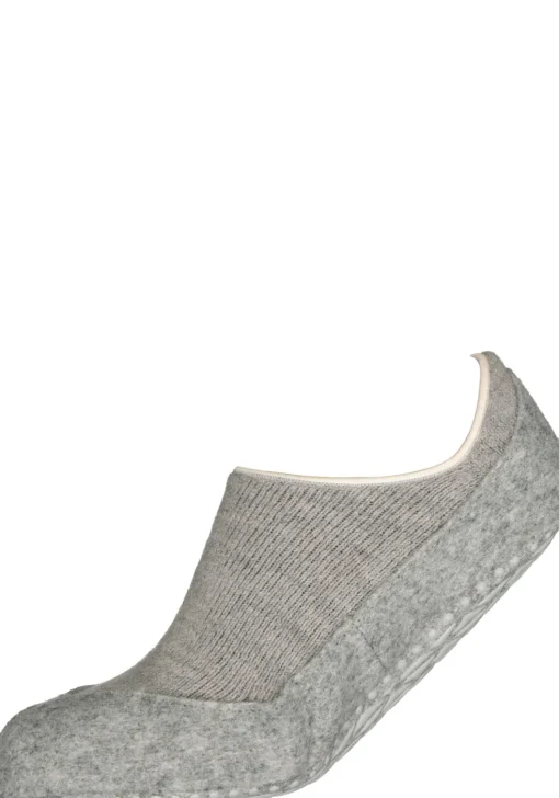 FALKE Cosyshoe dames huissokken, kort model, lichtgrijs (light grey)