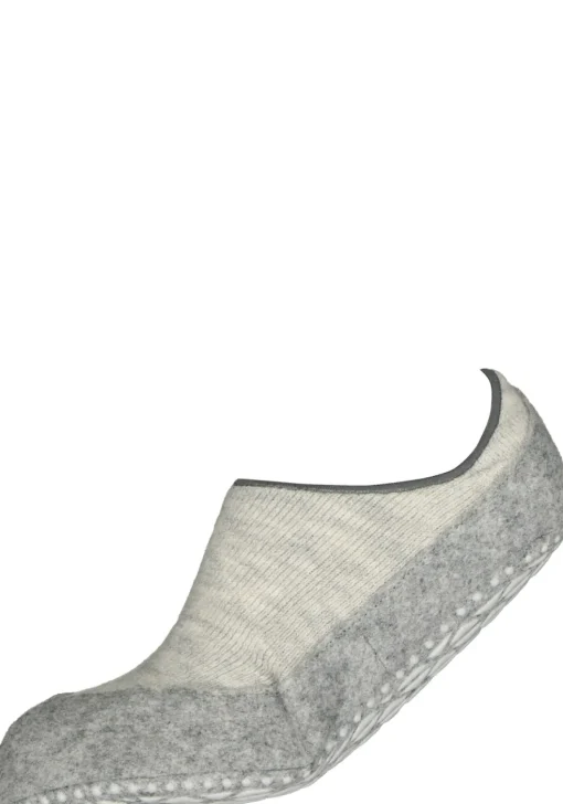 FALKE Cosyshoe dames huissokken, kort model, lichtgrijs (light grey)