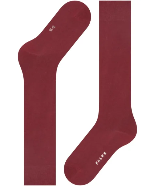 FALKE Cotton Touch dames kniekousen, donkerrood (barolo)