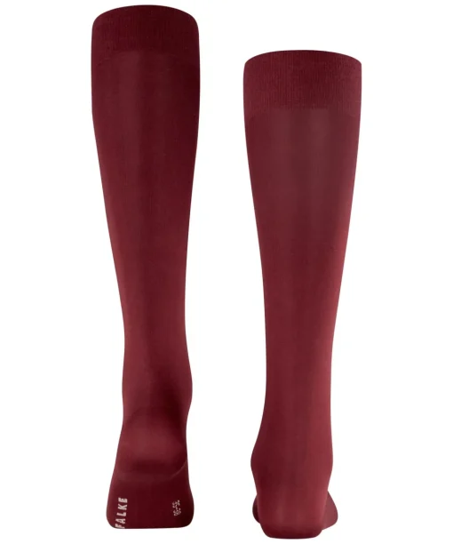 FALKE Cotton Touch dames kniekousen, donkerrood (barolo)