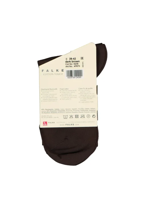 FALKE Cotton Touch damessokken, katoen, donkerbruin (dark brown)