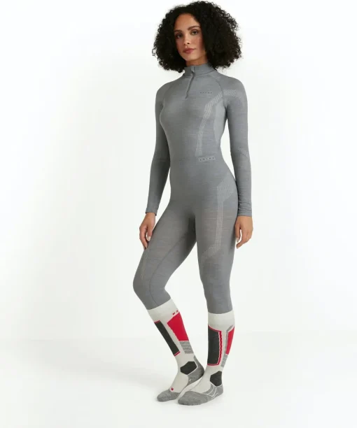 FALKE dames 3/4 tights Wool-Tech, thermobroek, grijs (grey-heather)
