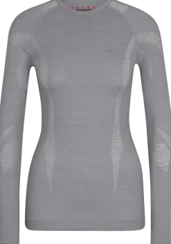 FALKE dames lange mouw shirt Wool-Tech, thermoshirt, grijs (grey-heather)