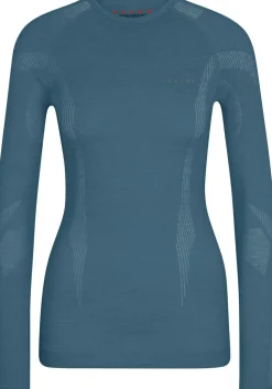 FALKE dames lange mouw shirt Wool-Tech, thermoshirt, blauw (capitain)