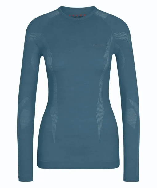 FALKE dames lange mouw shirt Wool-Tech, thermoshirt, blauw (capitain)