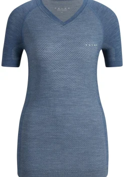 FALKE dames T-shirt Wool-Tech Light, thermoshirt, blauw (capitain)