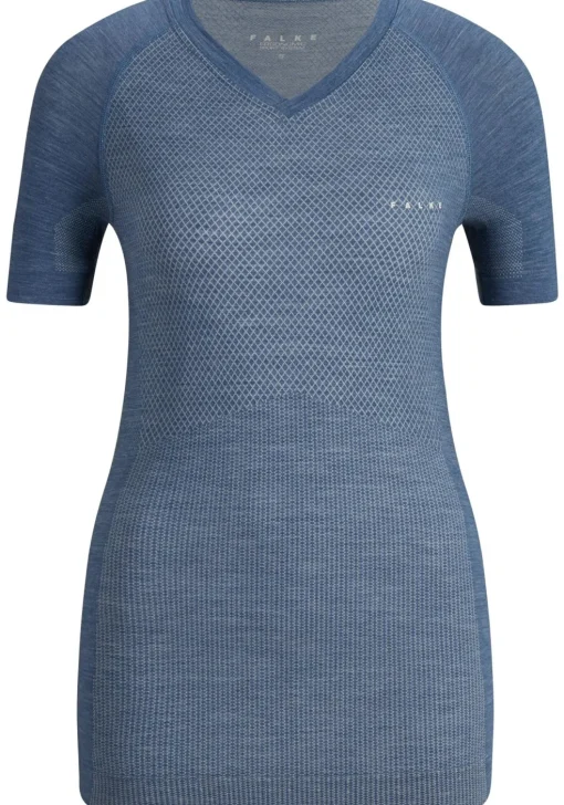 FALKE dames T-shirt Wool-Tech Light, thermoshirt, blauw (capitain)