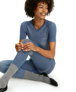 FALKE dames T-shirt Wool-Tech Light, thermoshirt, blauw (capitain)
