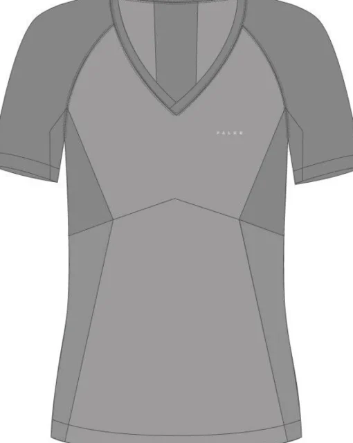 FALKE dames T-shirt Wool-Tech Light, thermoshirt, grijs (grey-heather)