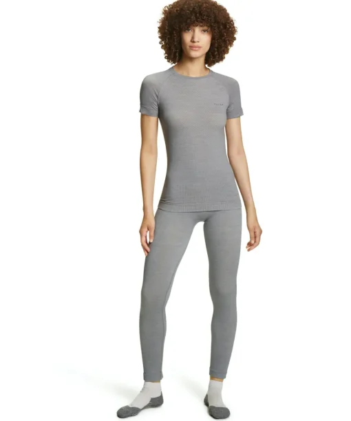 FALKE dames T-shirt Wool-Tech Light, thermoshirt, grijs (grey-heather)