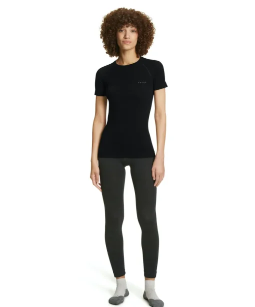 FALKE dames T-shirt Wool-Tech Light, thermoshirt, zwart (black)