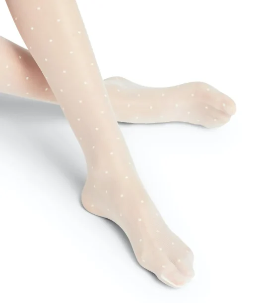 FALKE Dot 15 DEN dames panty, white
