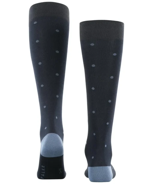 FALKE Dot heren kniekousen, blauw (dark navy)