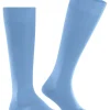 FALKE Energizing Cotton heren kniekousen, blauw (cornflower blue)