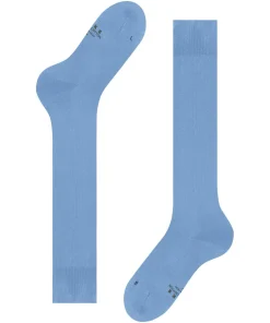 FALKE Energizing Cotton heren kniekousen, blauw (cornflower blue)