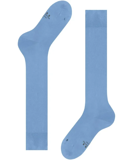 FALKE Energizing Cotton heren kniekousen, blauw (cornflower blue)