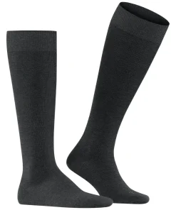 FALKE Energizing Wool heren kniekousen, antraciet (anthra.mel)