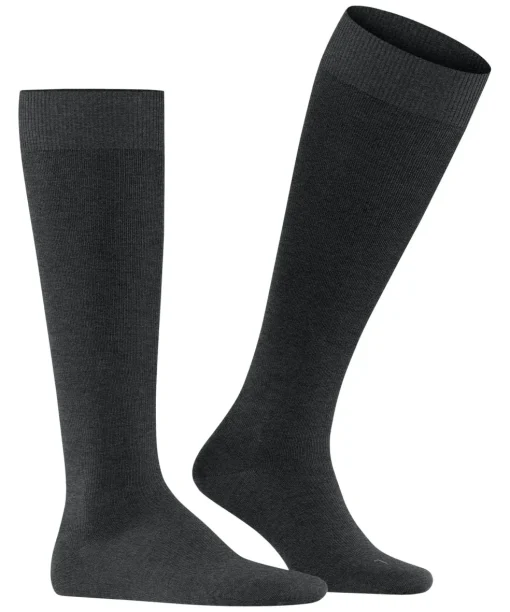 FALKE Energizing Wool heren kniekousen, antraciet (anthra.mel)