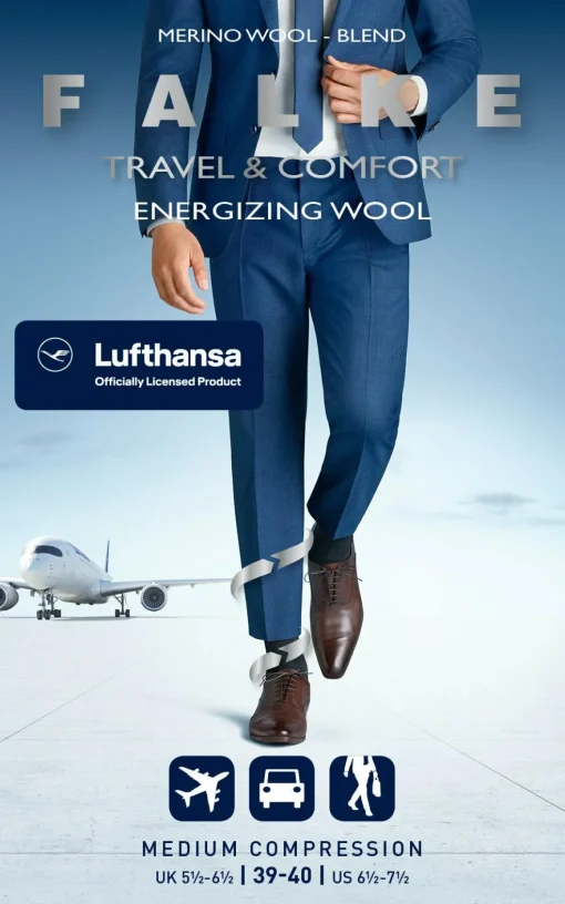 FALKE Energizing Wool heren kniekousen, antraciet (anthra.mel)
