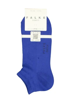 FALKE Family dames enkelsokken, katoen, kobalt blauw (imperial)