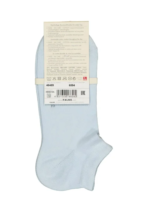 FALKE Family dames enkelsokken, katoen, lichtblauw (light blue)